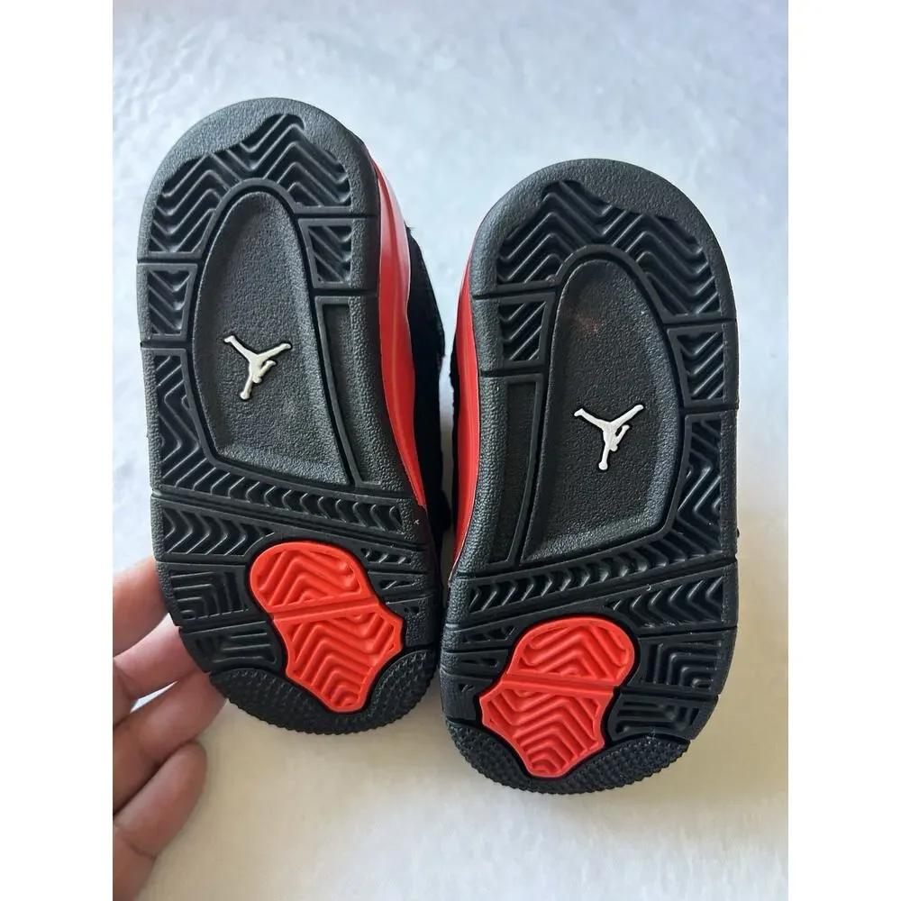 Jordan Air Jordan 4 Unisex Kids Black/Red Colorblock Lace-Up Mid Top 6C
